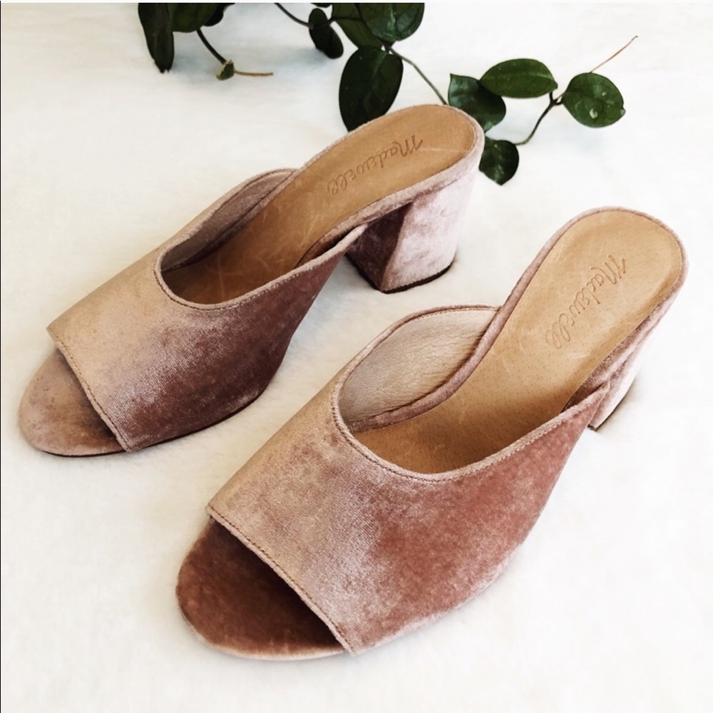 Madewell the Beatriz Mule in Pink Velvet size 8